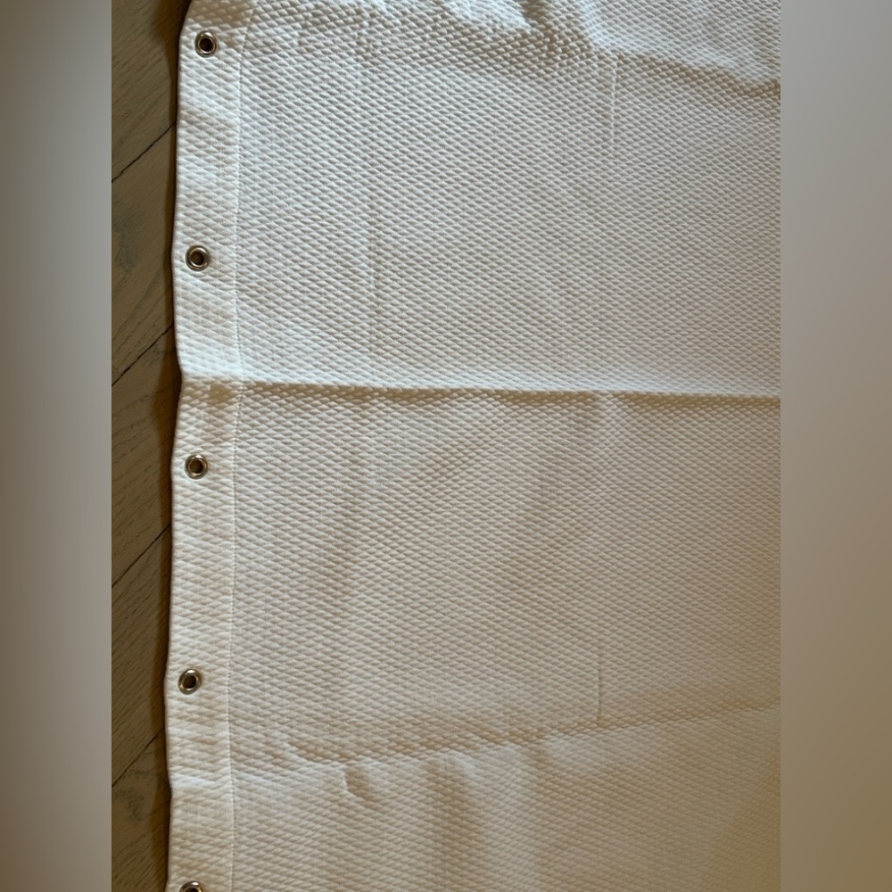 White Textured Shower Curtain Liner - Picture 5 of 6